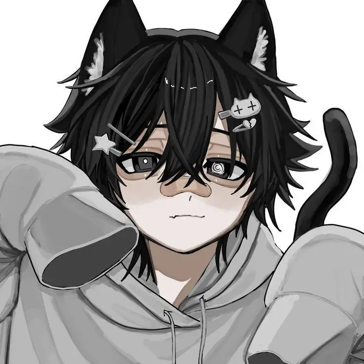 Cowok Anime Bertelinga Kucing Ilustrasi cowok anime bertelinga kucing yang lucu dan menggemaskan