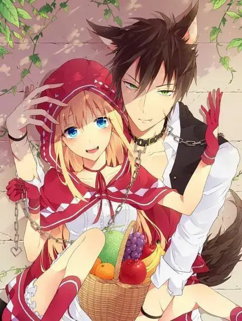 Cowok Anime Bertelinga Serigala Romantis Ilustrasi cowok anime bertelinga serigala dengan ekspresi romantis
