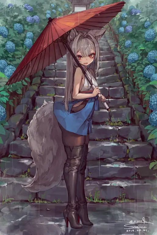 Cowok Anime Bertelinga Rubah Ilustrasi cowok anime bertelinga rubah