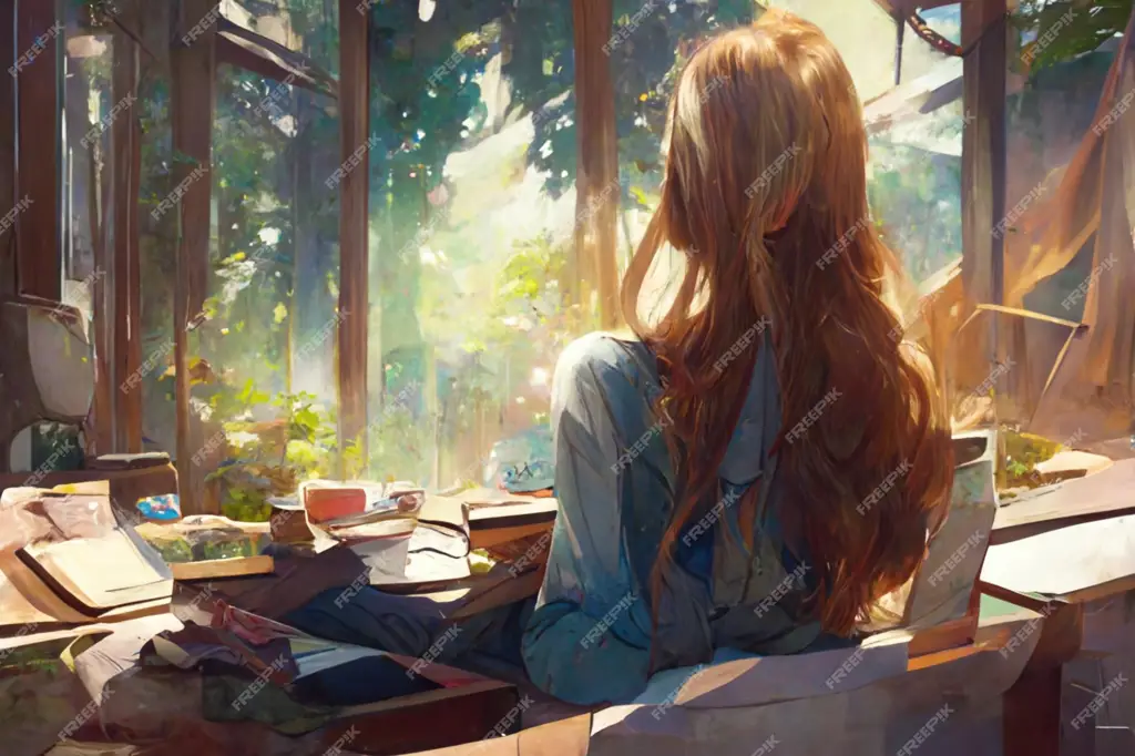 Menikmati Waktu Santai dengan Anime Gambar gadis anime yang sedang bersantai