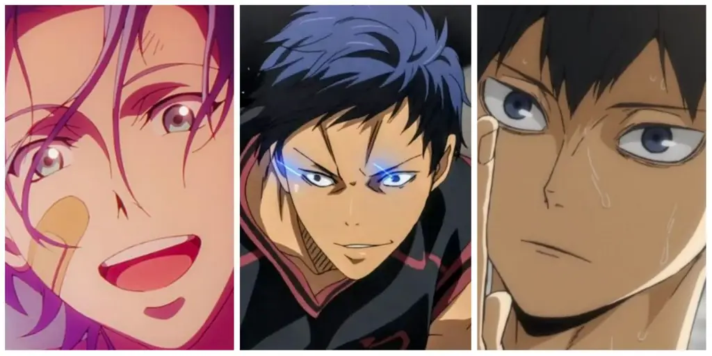 Kemenangan dan Kerja Keras Gambar karakter anime olahraga yang sedang merayakan kemenangan