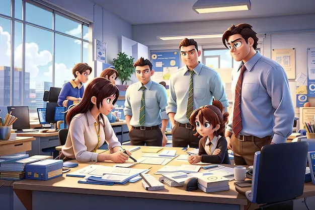 Kerja Sama Tim: Kunci Kesuksesan Gambar anime yang menggambarkan karakter yang bekerja sama mencapai tujuan
