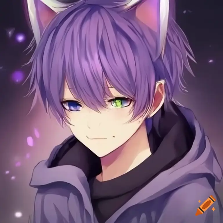 Cowok bertelinga kucing imut Ilustrasi anime cowok bertelinga kucing