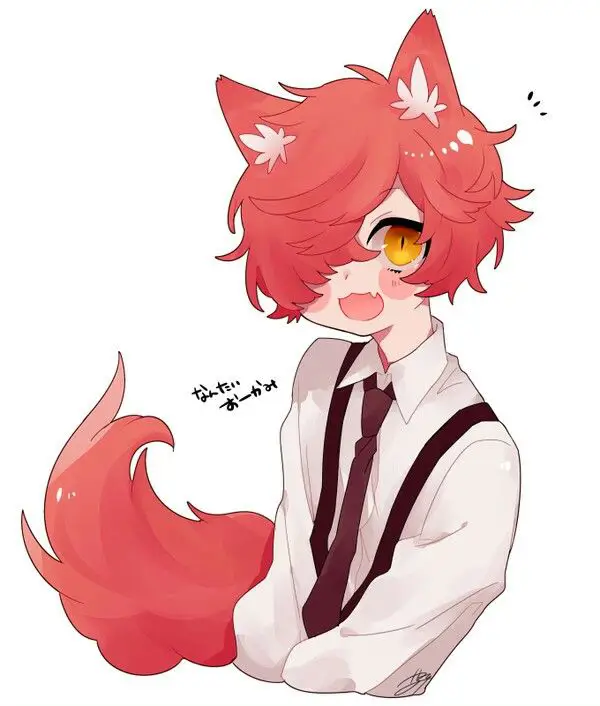 Karakter anime cowok bertelinga rubah yang tampan Ilustrasi anime cowok bertelinga rubah