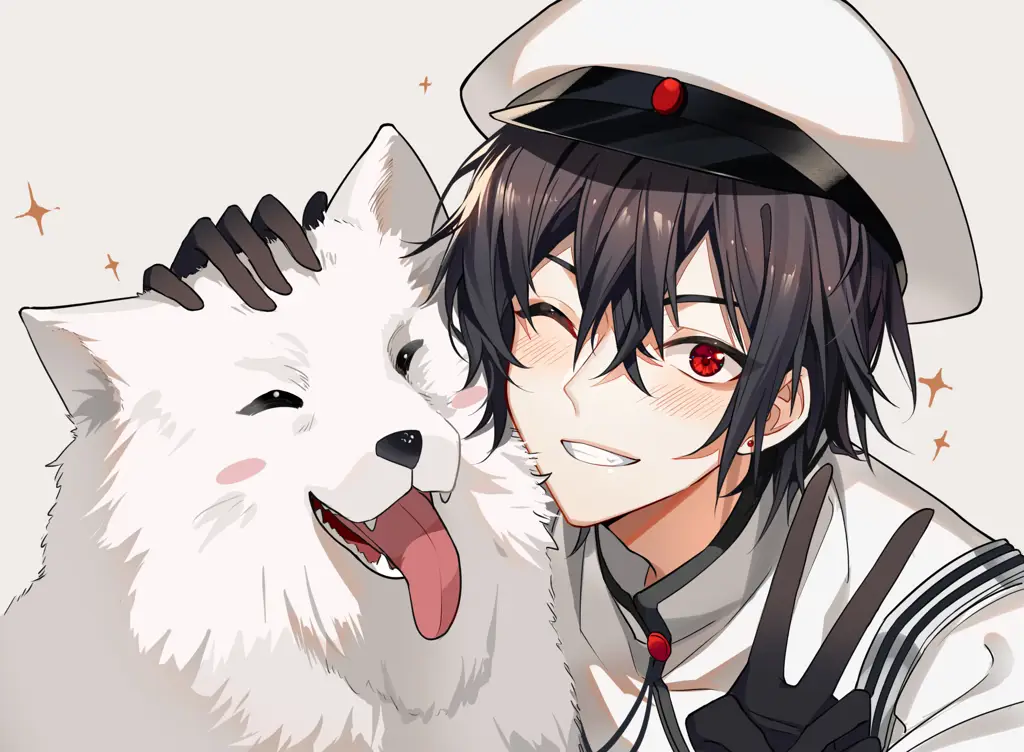 Karakter anime cowok bertelinga anjing yang lucu Ilustrasi anime cowok bertelinga anjing