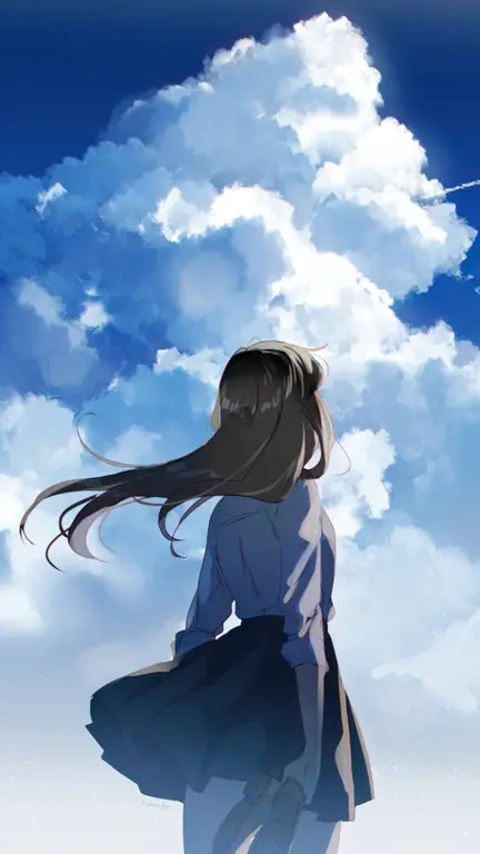 Menikmati Pemandangan di Dunia Baru Gambar karakter anime menikmati pemandangan