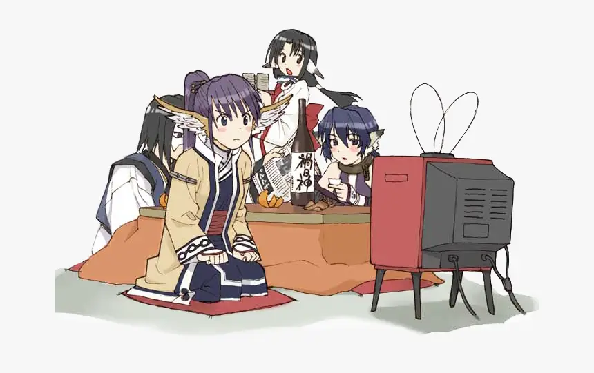 Saatnya Bersantai dan Menonton Anime! Gambar karakter anime yang sedang menonton televisi