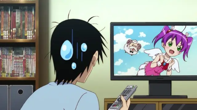Menantikan episode terbaru anime favorit Gambar beberapa karakter anime menonton televisi dengan ekspresi antusias