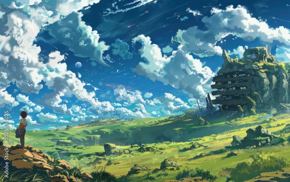 Petualangan yang Menakjubkan Pemandangan alam dalam anime petualangan