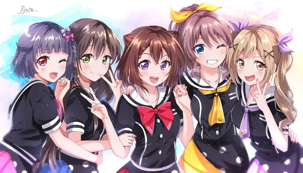 Menikmati Anime Bersama Teman Gambar teman-teman yang sedang menonton anime bersama dengan ekspresi gembira