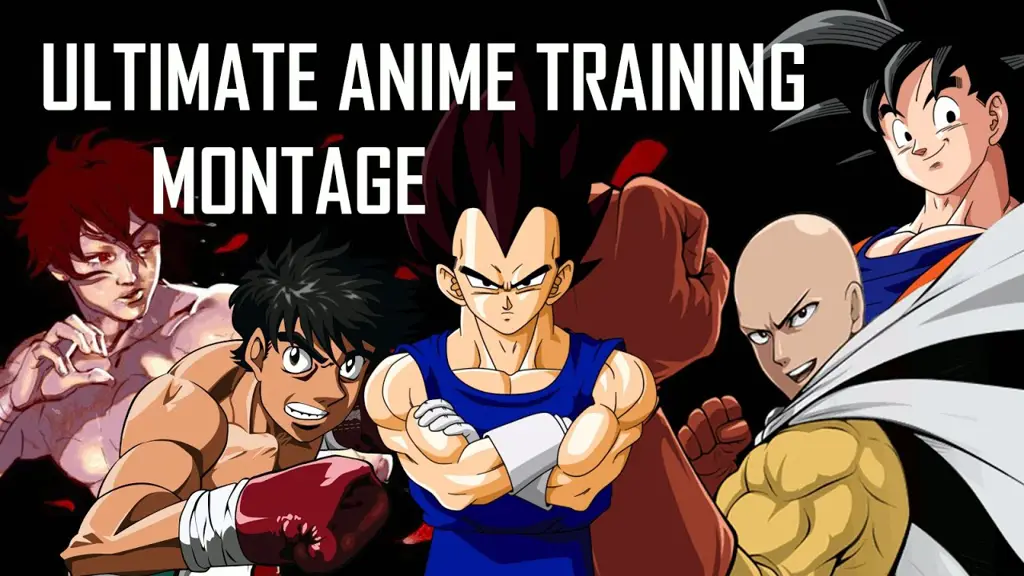 Latihan Keras Menuju Kesuksesan Gambar montase latihan karakter anime