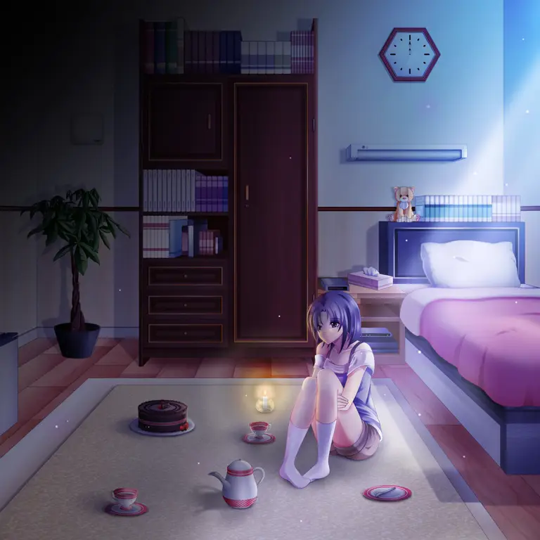 Kesendirian yang Mendalam Gambar anime karakter sendirian di dalam ruangan