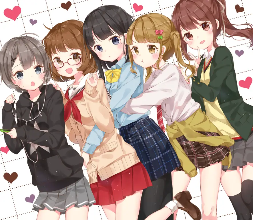 Persahabatan yang hangat dalam anime Sebuah gambar yang menggambarkan sekelompok teman dengan gaya anime