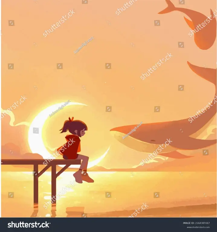 Menikmati Kesendirian Gambar karakter anime duduk sendirian di luar ruangan