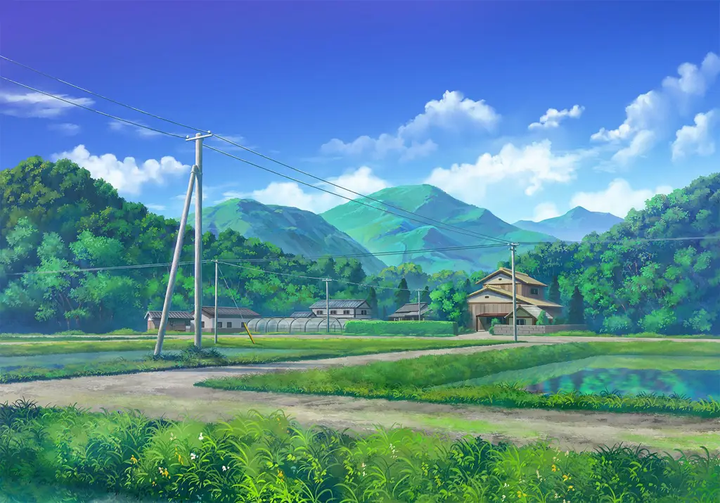 Keindahan pedesaan dalam anime-anime rekomendasi Pemandangan pedesaan yang damai bergaya anime