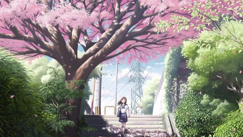 Momen relaksasi dalam anime healing Karakter anime bersantai di alam