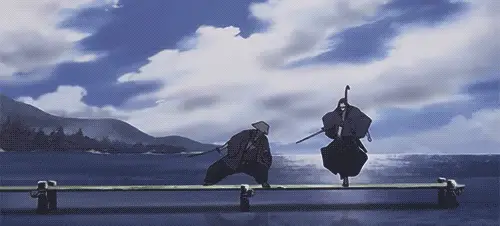 Adegan Aksi Anime yang Mencekam Gambar adegan aksi anime yang menegangkan