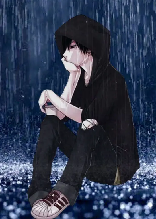 Karakter Anime yang Menggambarkan Kesendirian Gambar karakter anime yang sedang sendirian