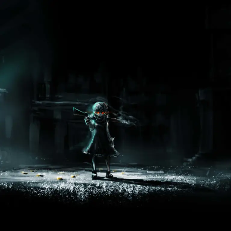 Suasana anime yang menegangkan Pemandangan anime yang gelap dan misterius