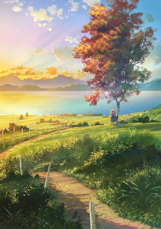 Pemandangan indah dalam anime fantasi Gambar pemandangan anime fantasi