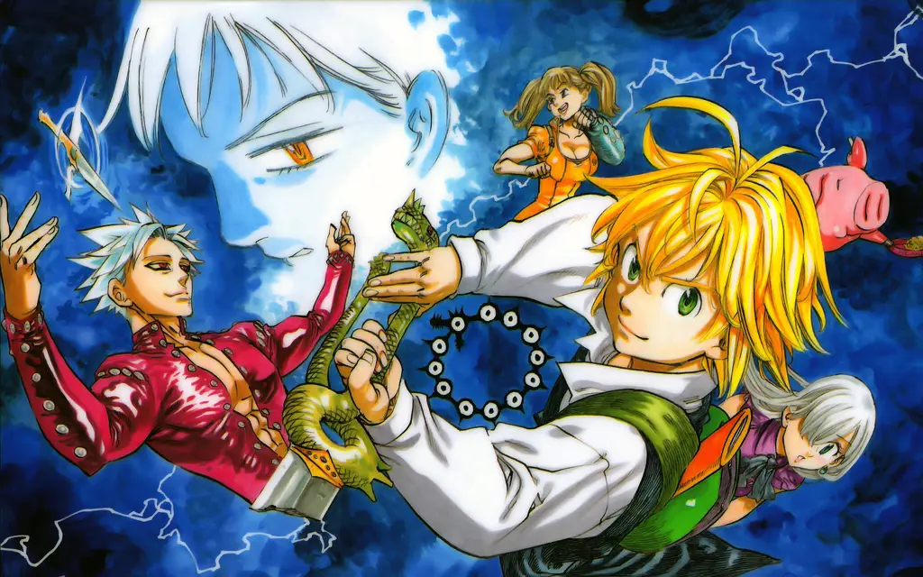 Tujuh Dosa Mematikan yang Berjuang untuk Keadilan Ilustrasi anime Seven Deadly Sins