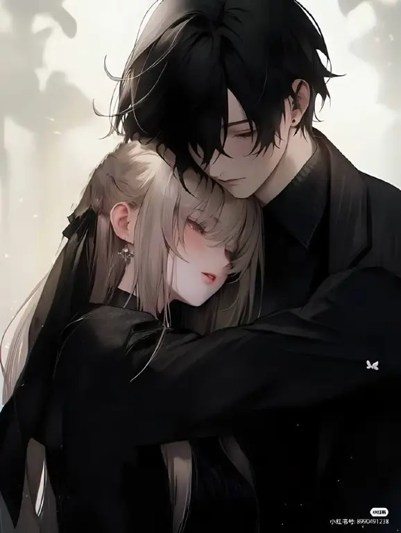 Pasangan Romantis dalam Anime Gambar pasangan anime romantis dengan latar yang indah