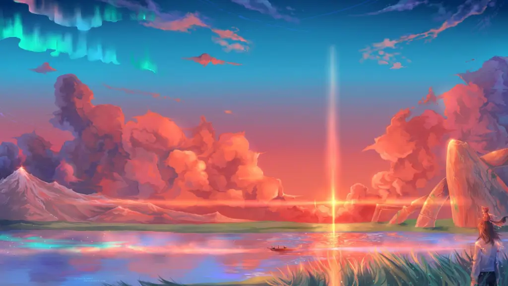 Dunia anime yang fantastis dan memukau Gambar pemandangan dunia anime yang indah
