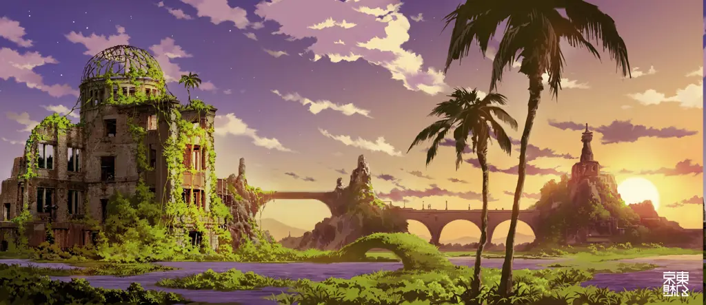 Pemandangan anime fantasi yang memikat Gambar pemandangan anime fantasi yang indah