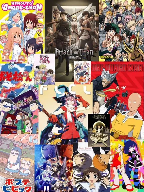 Rekomendasi Anime Populer Kolase berbagai gambar anime populer
