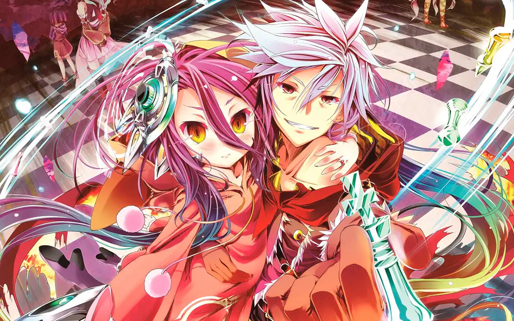 Gambar Sora dan Shiro dari anime No Game No Life