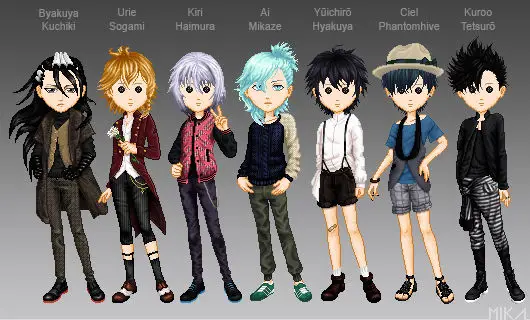 Berbagai karakter anime dari berbagai serial