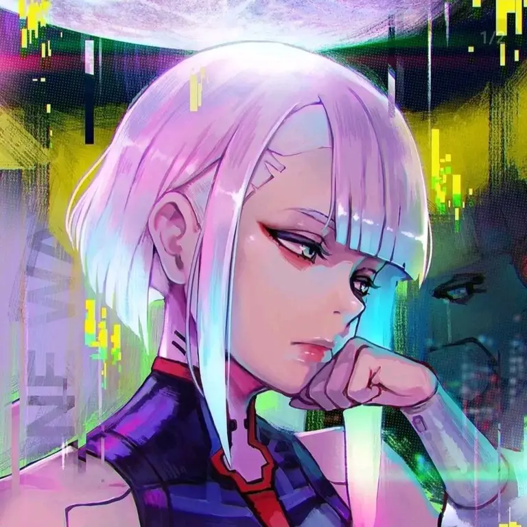 Karakter anime dengan gaya cyberpunk yang keren Karakter anime dengan estetika cyberpunk