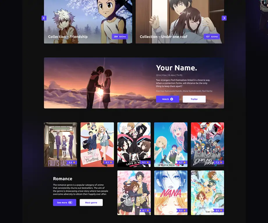 Platform Streaming Anime Antarmuka platform streaming anime