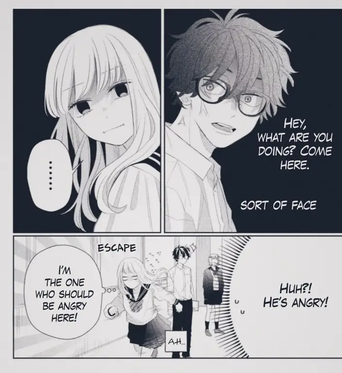 Ilustrasi pasangan yankee yang romantis Pasangan yankee romantis dalam anime