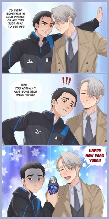 Gambar Yuri Katsuki dan Victor Nikiforov