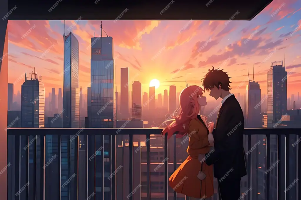 Adegan romantis anime yang indah Adegan romantis anime