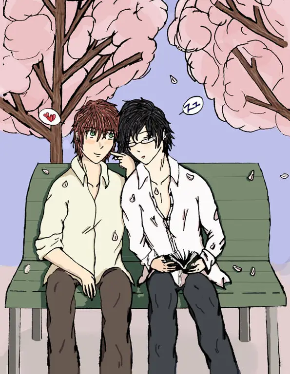 Ilustrasi pasangan anime yaoi Pasangan anime yaoi