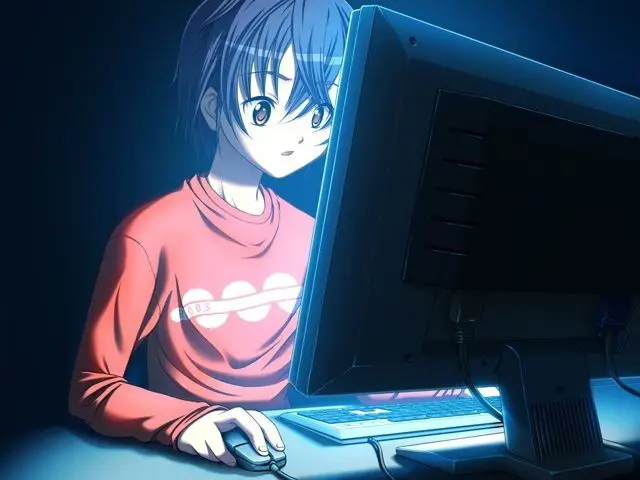 Ilustrasi karakter anime menonton anime yaoi Karakter anime menonton TV