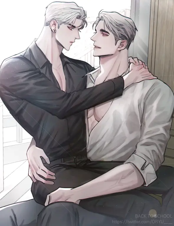 Momen Romantis Anime Yaoi Gambar pasangan anime yaoi yang sedang berpelukan