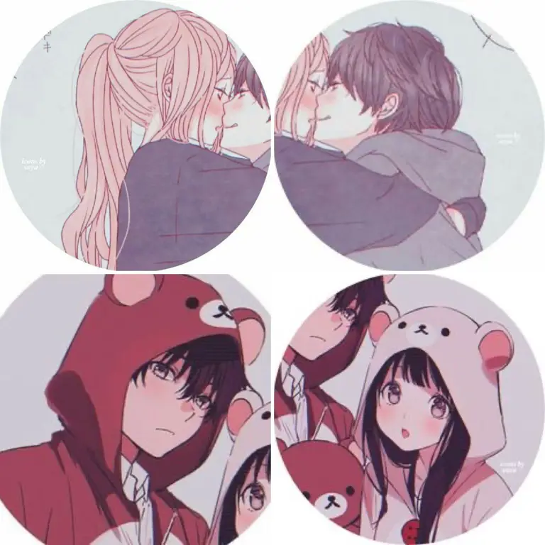 Pasangan Anime yang Bahagia Pasangan anime yang bahagia dan sedang menikah.
