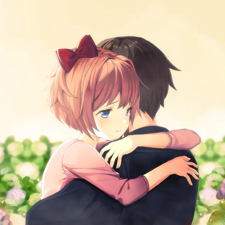 Ekspresi kebahagiaan pasangan anime Pasangan anime yang bahagia