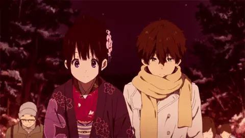 Ilustrasi pasangan anime yang bahagia Pasangan anime yang bahagia
