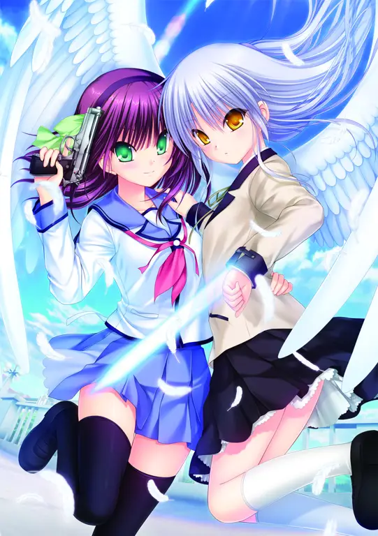 Visual utama anime Angel Beats! yang penuh emosi