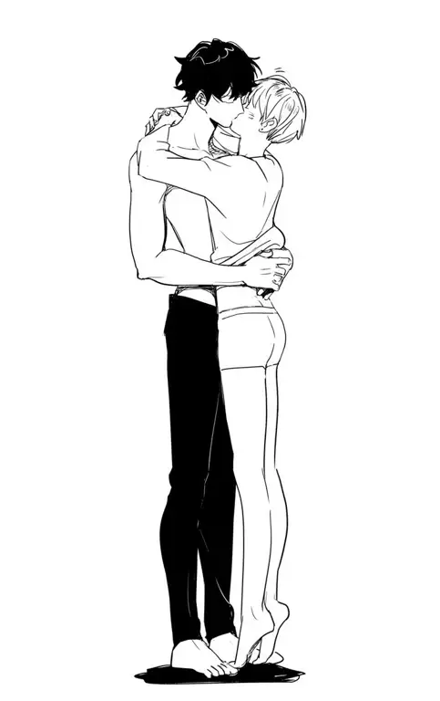 Ilustrasi pasangan yaoi yang mesra Gambar fanart pasangan yaoi yang romantis