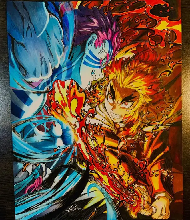 Keindahan visual dalam anime Demon Slayer Visual kunci anime Demon Slayer