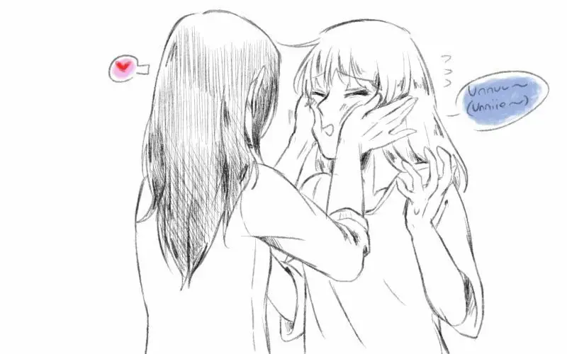 Ilustrasi pasangan anime yuri yang romantis Gambar pasangan anime yuri