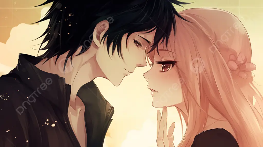 Ciuman Manis Anime Yuri Gambar dua gadis anime yang sedang berciuman dengan gaya imut