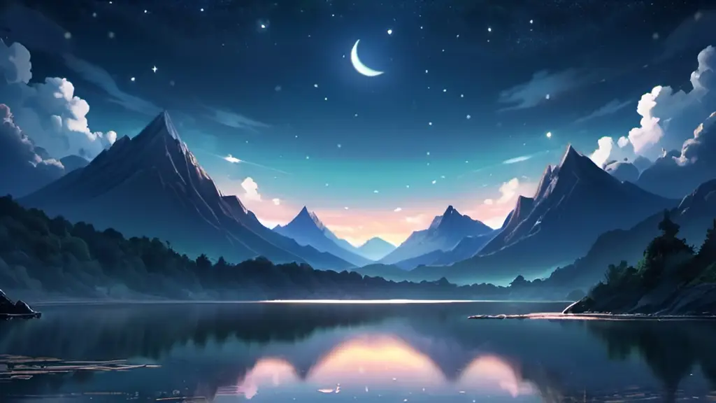 Pemandangan Malam yang Menawan Gambar pemandangan malam yang indah dalam anime