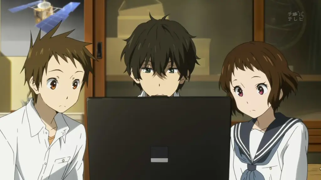 Menikmati momen menonton anime Gambar seseorang sedang menonton anime