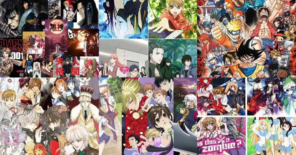 Genre Anime Favoritmu Berbagai macam genre anime yang ditampilkan dalam gambar
